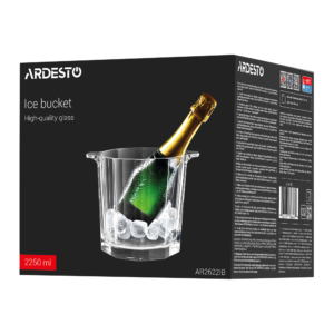 Ice bucket ARDESTO 2250ml, borosilicate glass, transparent