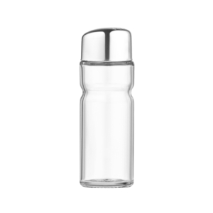 Salt and pepper set with stand Ardesto Gemini, 12cm, 3psc, stainless steel, glass, transparent