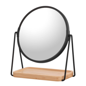 Mirror with stand Ardesto, 16″, 16.5х10х1.5cm, glass, bamboo, metal, plastic, black