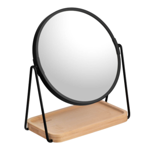 Mirror with stand Ardesto, 16″, 16.5х10х1.5cm, glass, bamboo, metal, plastic, black