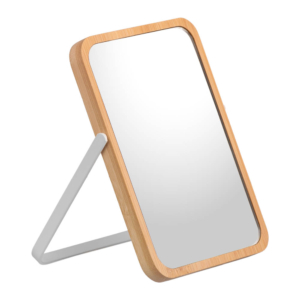 Foldable mirror Ardesto, 17.5?12.2?1.1cm, glass, bamboo, metal, plastic, white