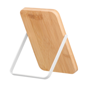 Foldable mirror Ardesto, 17.5?12.2?1.1cm, glass, bamboo, metal, plastic, white