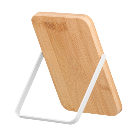 Foldable mirror Ardesto, 17.5?12.2?1.1cm, glass, bamboo, metal, plastic, white