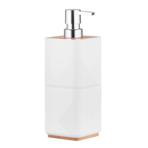 Bathroom set Ardesto Minimalism, 420ml, 3items, polypropylene, bamboo, white