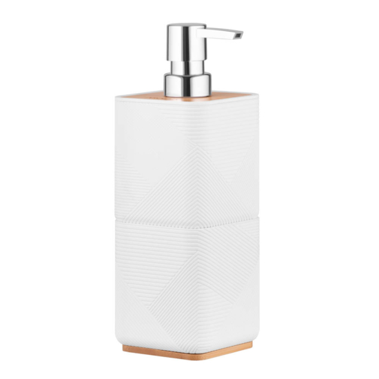 Bathroom set Ardesto Minimalism, 420ml, 3items, polypropylene, bamboo, white