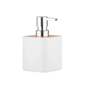 Bathroom set Ardesto Minimalism, 420ml, 3items, polypropylene, bamboo, white