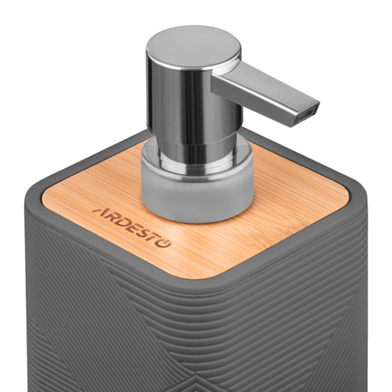 Bathroom set Ardesto Minimalism, 420ml, 3items, polypropylene, bamboo, dark grey