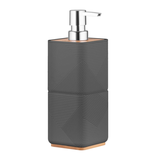 Bathroom set Ardesto Minimalism, 420ml, 3items, polypropylene, bamboo, dark grey