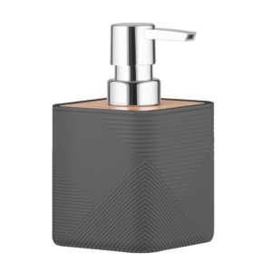 Bathroom set Ardesto Minimalism, 420ml, 3items, polypropylene, bamboo, dark grey