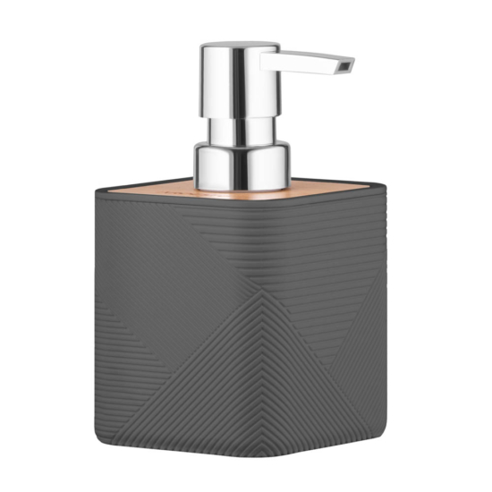 Bathroom set Ardesto Minimalism, 420ml, 3items, polypropylene, bamboo, dark grey