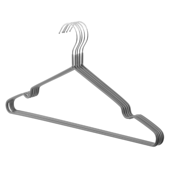 ARDESTO set of hangers, 40.5 cm, 5 pcs, metal, PVC, grey