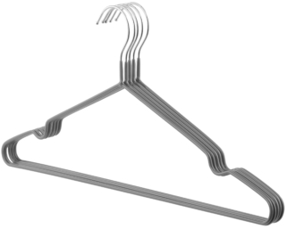 ARDESTO set of hangers, 40.5 cm, 5 pcs, metal, PVC, grey