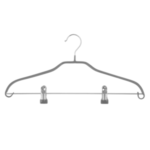 ARDESTO set of hangers with clips, 42 cm, 2 pcs, metal, PVC, grey