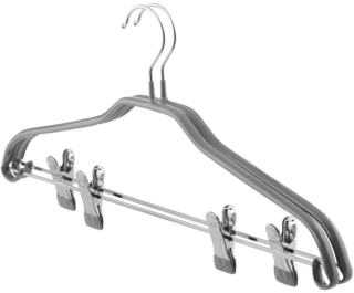 ARDESTO set of hangers with clips, 42 cm, 2 pcs, metal, PVC, grey