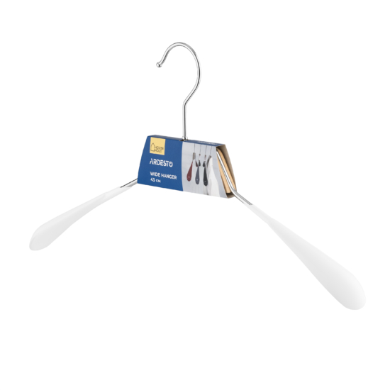 ARDESTO wide hanger, 43 cm, metal, PVC, wood, white