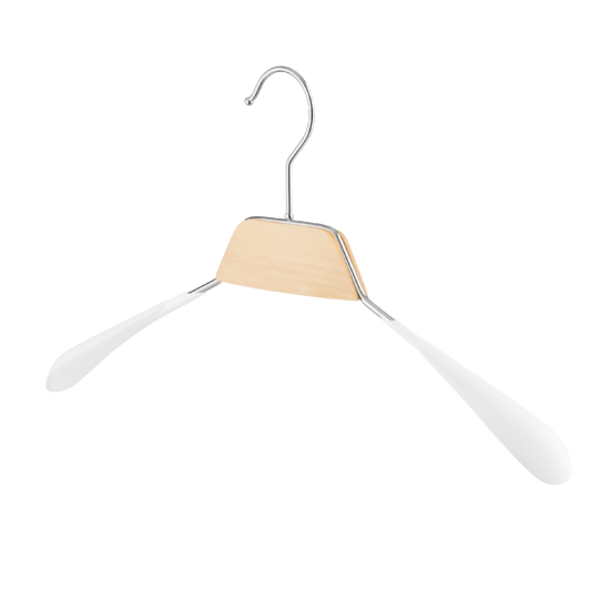ARDESTO wide hanger, 43 cm, metal, PVC, wood, white