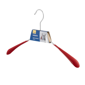 ARDESTO wide hanger, 43 cm, metal, PVC, wood, red