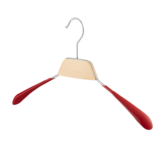 ARDESTO wide hanger, 43 cm, metal, PVC, wood, red