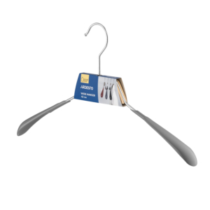 ARDESTO wide hanger, 43 cm, metal, PVC, wood, grey