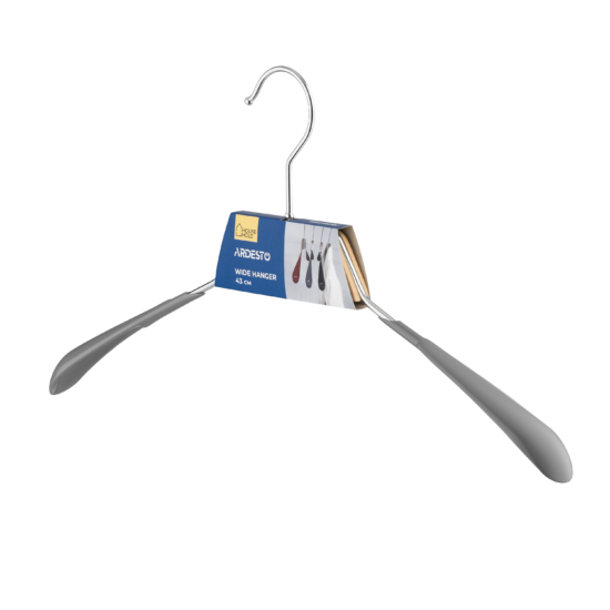 ARDESTO wide hanger, 43 cm, metal, PVC, wood, grey