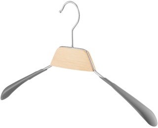 ARDESTO wide hanger, 43 cm, metal, PVC, wood, grey