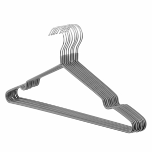 ARDESTO set of hangers, 40.5 cm, 10 pcs, metal, PVC, grey