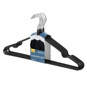 Hanger set ARDESTO 40.5cm, 10pcs, metal, PVC, black