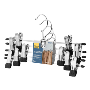 Hanger set with clothespin for pants ARDESTO 30cm, 5pcs, metal, PVC, black