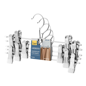 Hanger set with clothespin for pants ARDESTO 30cm, 5pcs, metal, PVC, white