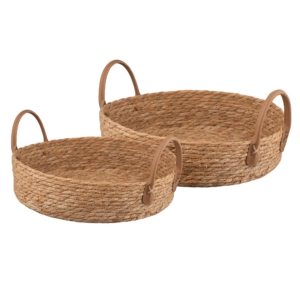 Set of woven baskets Ardesto Prestigio, with handles, (31х10см, 34х8,5см) 2 pcs, seagrass, beige