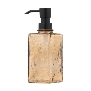 Soap dispenser ARDESTO Minimalism Comcast, 350ml, soda-lime glass, plastic, amber