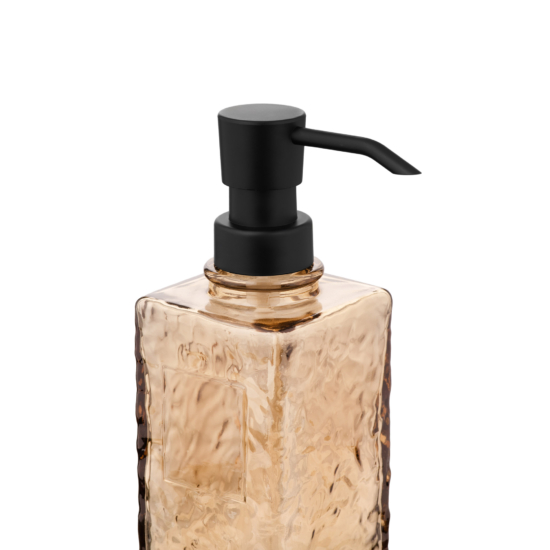 Soap dispenser ARDESTO Minimalism Comcast, 350ml, soda-lime glass, plastic, amber