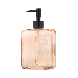 Soap dispenser ARDESTO Minimalism Dallas, 530ml, soda-lime glass, plastic, amber