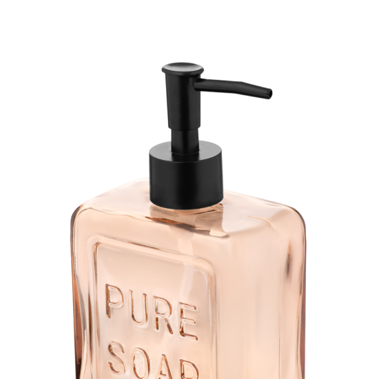 Soap dispenser ARDESTO Minimalism Dallas, 530ml, soda-lime glass, plastic, amber