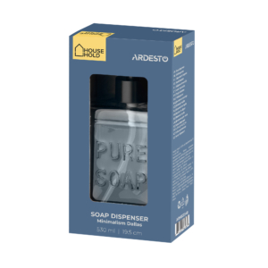 Soap dispenser ARDESTO Minimalism Dallas, 530ml, soda-lime glass, plastic, blue