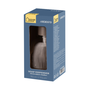 Soap dispenser ARDESTO Minimalism Mellon, 350ml, glass, plastic, grey