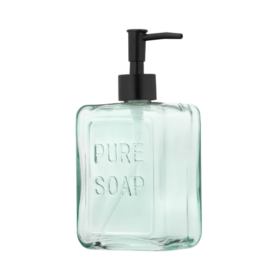 Soap dispenser ARDESTO Minimalism Dallas, 530ml, soda-lime glass, plastic, turquoise