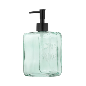 Soap dispenser ARDESTO Minimalism Dallas, 530ml, soda-lime glass, plastic, turquoise