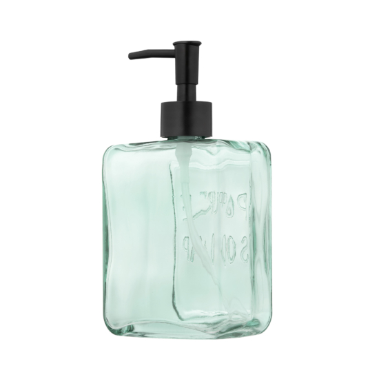 Soap dispenser ARDESTO Minimalism Dallas, 530ml, soda-lime glass, plastic, turquoise