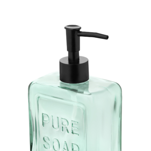 Soap dispenser ARDESTO Minimalism Dallas, 530ml, soda-lime glass, plastic, turquoise