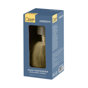 Soap dispenser ARDESTO Minimalism Mellon, 350ml, glass, plastic, green
