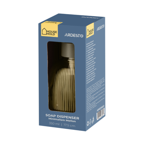 Soap dispenser ARDESTO Minimalism Mellon, 350ml, glass, plastic, green