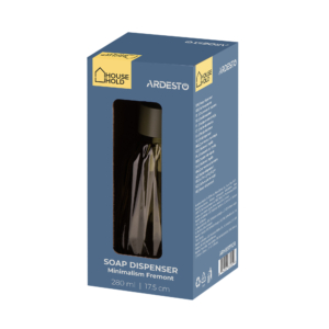 Soap dispenser ARDESTO Minimalism Fremont, 280ml, soda-lime glass, plastic, green