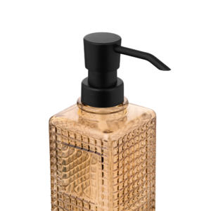 Soap dispenser ARDESTO Minimalism Empire, 350ml, soda-lime glass, plastic, amber