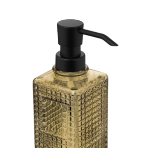 Soap dispenser ARDESTO Minimalism Empire, 350ml, soda-lime glass, plastic, green