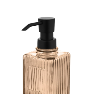 ARDESTO Диспенсер для мила ARDESTO Minimalism Aon, 350мл, содово-вапняне скло, пластик, бурштиновий