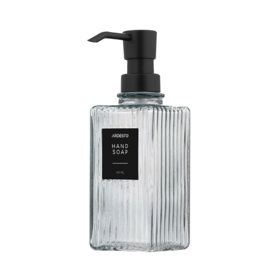 Soap dispenser ARDESTO Minimalism Aon, 350ml, soda-lime glass, plastic, blue