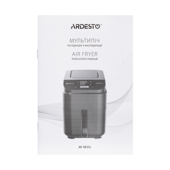 Air fryer ARDESTO 1500W, bowl-5.5l, touch control, 10 avto. progpams, plastic, black