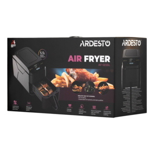 Air fryer ARDESTO 1500W, bowl-5.5l, touch control, 10 avto. progpams, plastic, black