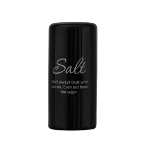 Salt and pepper set with stand Ardesto Midori, 8.5cm, 3psc, ceramic, bamboo, black